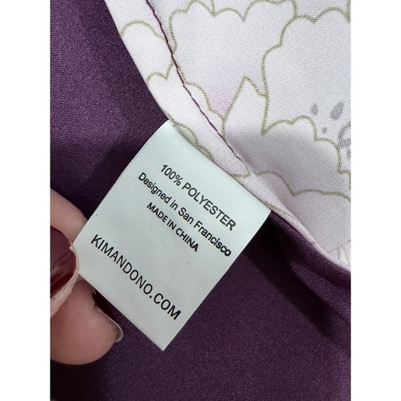 NWT Kim + Ono Plum Kimono Robe Floral Crane Print Long Sleeve S Asian Inspired - Picture 9 of 13